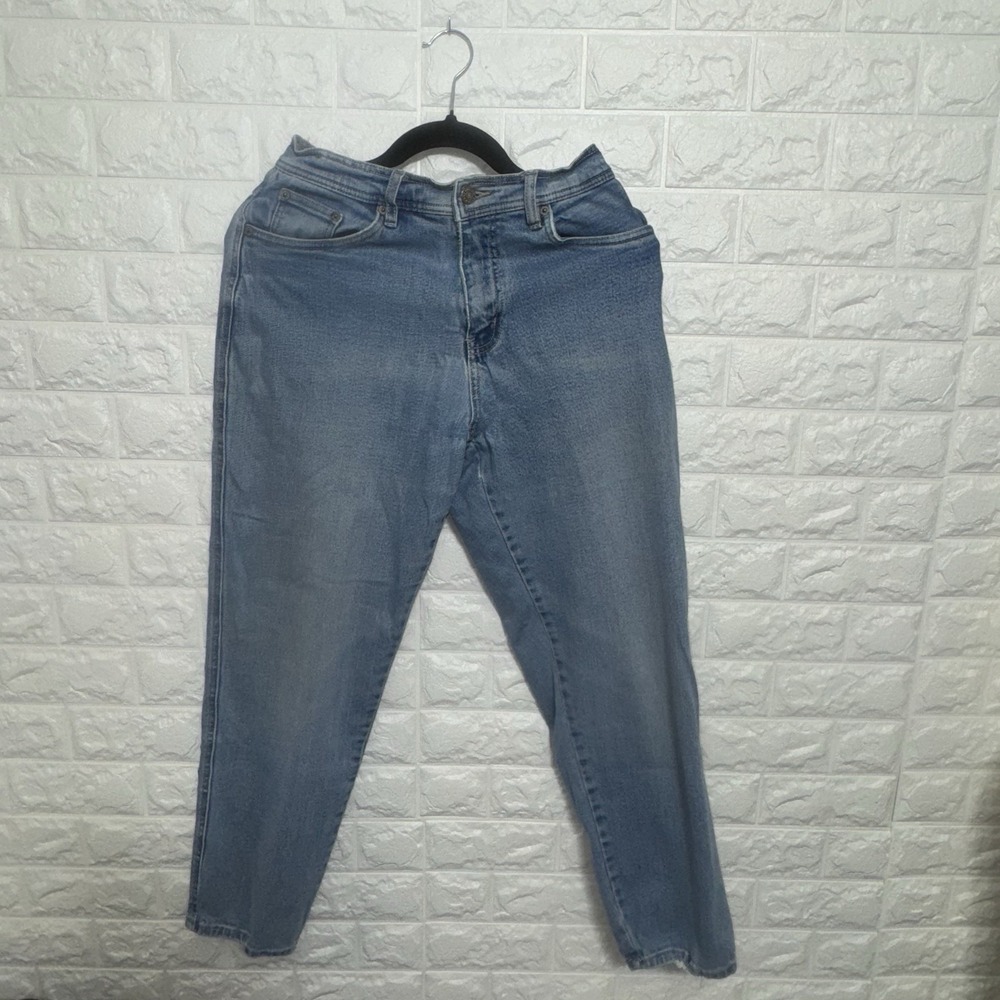 Bill Blass Jeans Women's Size 10P‎ Stretch High Rise Mom Tapered Leg Blue Denim